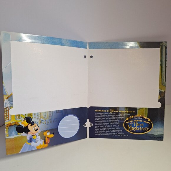 Disney Mickey Donald Goofy The Three Musketeers Pocket Folder 3 Ring - Picture 4 of 6